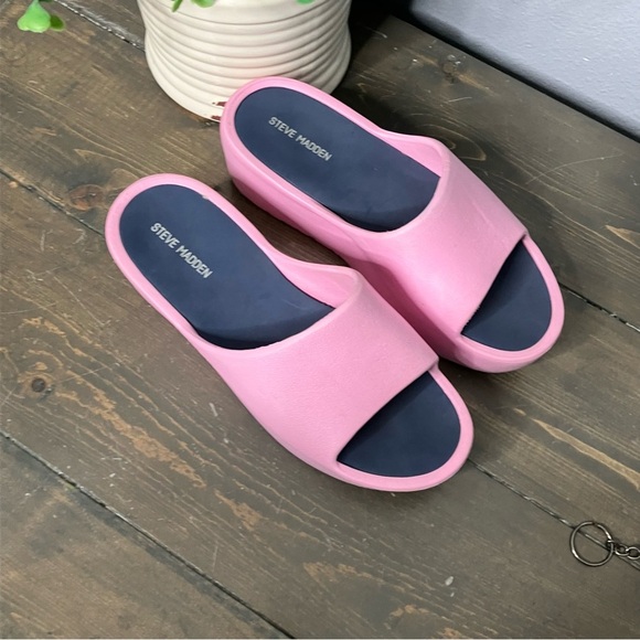Steve Madden Sandals 7 Pink Coquette Chunky Platform - Picture 2 of 12